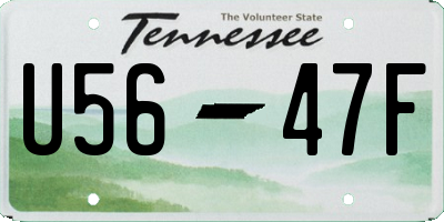 TN license plate U5647F
