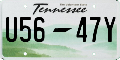 TN license plate U5647Y