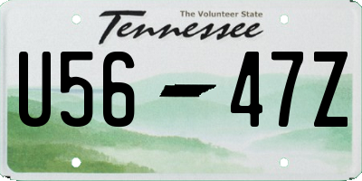 TN license plate U5647Z