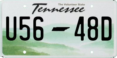 TN license plate U5648D