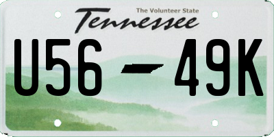 TN license plate U5649K