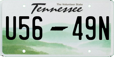 TN license plate U5649N