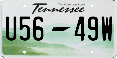 TN license plate U5649W