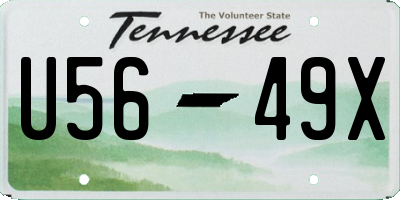 TN license plate U5649X