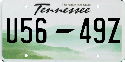 TN license plate U5649Z
