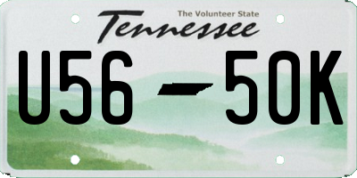 TN license plate U5650K