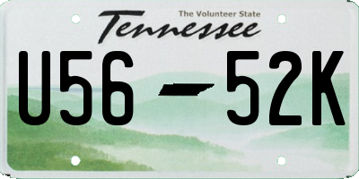TN license plate U5652K
