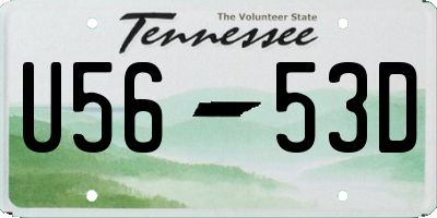 TN license plate U5653D