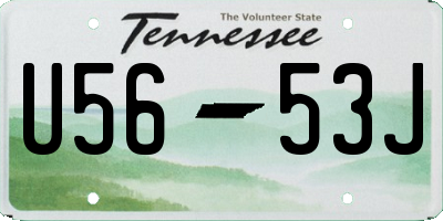 TN license plate U5653J