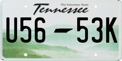 TN license plate U5653K