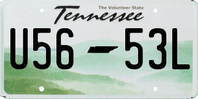 TN license plate U5653L