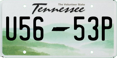 TN license plate U5653P