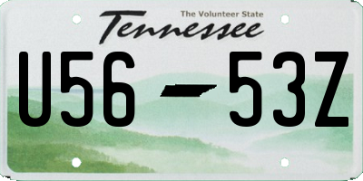 TN license plate U5653Z