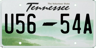 TN license plate U5654A