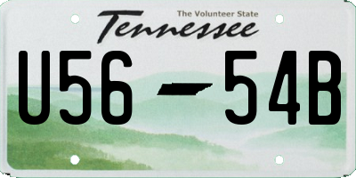 TN license plate U5654B