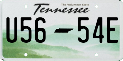 TN license plate U5654E
