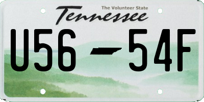 TN license plate U5654F