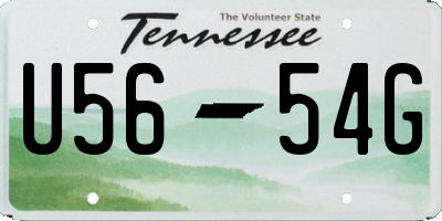 TN license plate U5654G