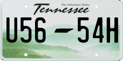 TN license plate U5654H
