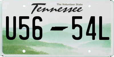 TN license plate U5654L