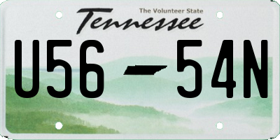 TN license plate U5654N