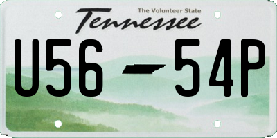 TN license plate U5654P