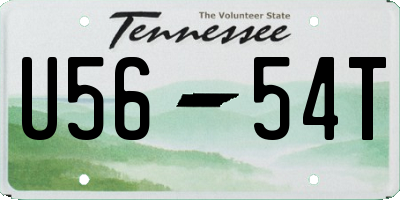 TN license plate U5654T