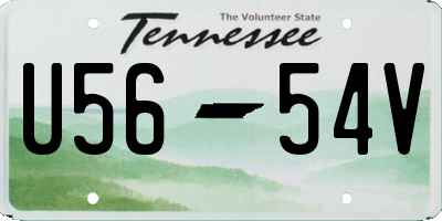 TN license plate U5654V