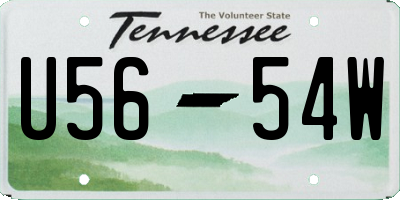 TN license plate U5654W