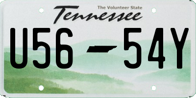TN license plate U5654Y