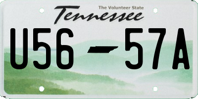 TN license plate U5657A