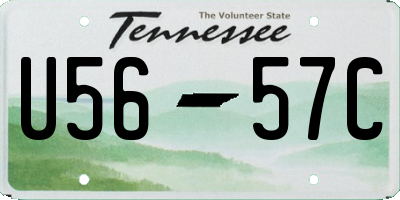 TN license plate U5657C