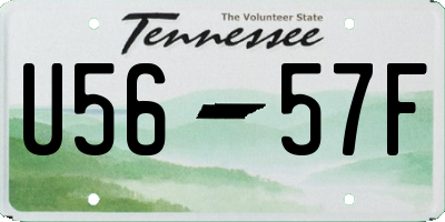 TN license plate U5657F