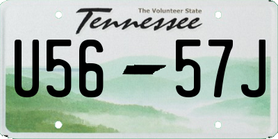 TN license plate U5657J