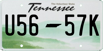 TN license plate U5657K