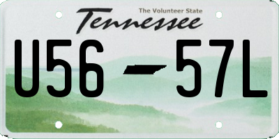 TN license plate U5657L