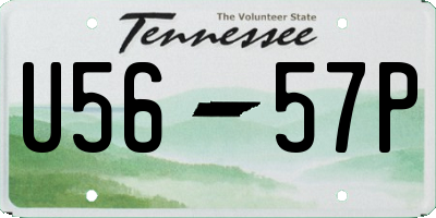 TN license plate U5657P