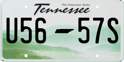 TN license plate U5657S