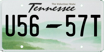TN license plate U5657T