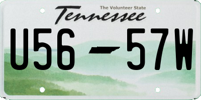 TN license plate U5657W