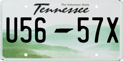 TN license plate U5657X