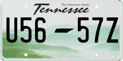 TN license plate U5657Z