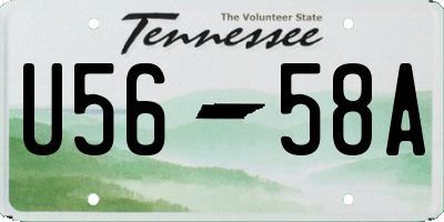 TN license plate U5658A