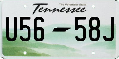TN license plate U5658J