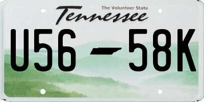 TN license plate U5658K