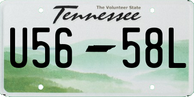 TN license plate U5658L