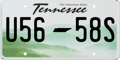 TN license plate U5658S