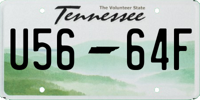 TN license plate U5664F