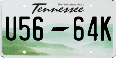 TN license plate U5664K