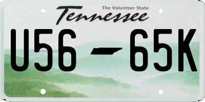 TN license plate U5665K